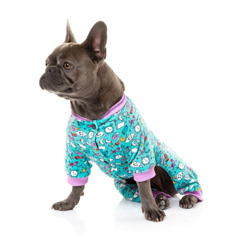 Sweet Dreams Soft Plush Green Dog Pajamas