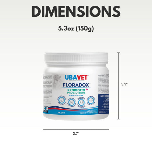 UBAVET Floradox Probiotic Powder for Dogs & Cats โ Supplement for Digestive & Immune Health โ 5.3 oz (150g) - Purrfect Pet Kingdom