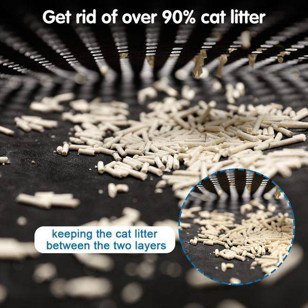 Purrfect Pet Kingdom cat litter scatter control mat trapping litter pellets between two layers for clean floors