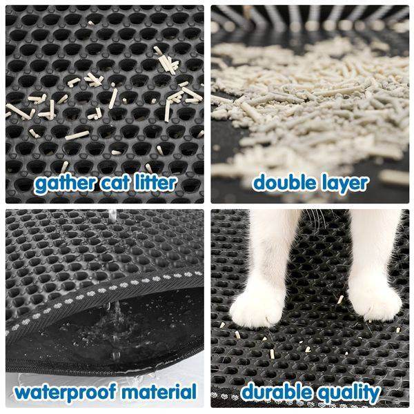 Purrfect Pet Kingdom cat litter scatter control mat with double layer waterproof design and durable quality