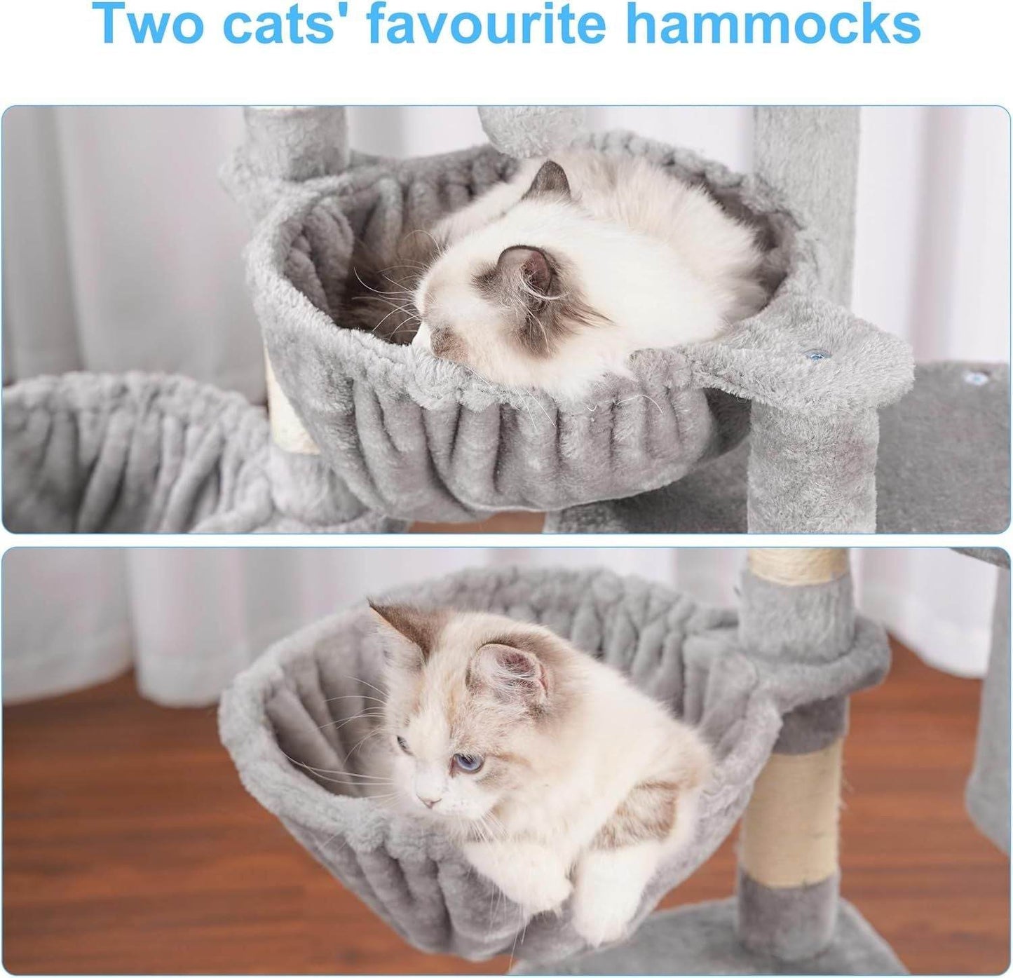 Purrfect Pet Kingdom Gray Cat Tree with Multiple Levels & Hammock Purrfect Pet Kingdom