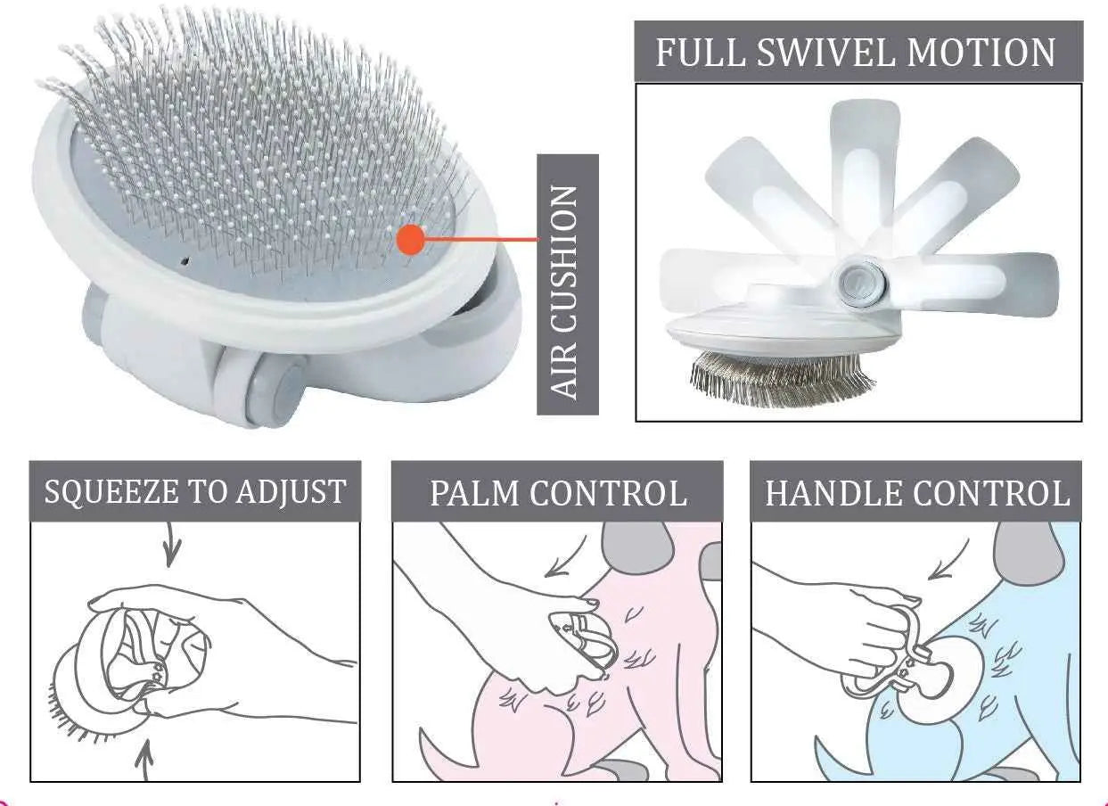 Purrfect Pet Kingdom Soft Silicone Bristle Pet Brush Purrfect Pet Kingdom