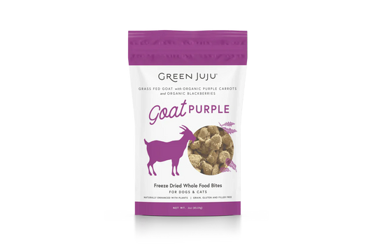 Green Juju Freeze Dried Goat Purple Whole Food Bites (3OZ) - Green Juju Dog Treats - The Family Pet