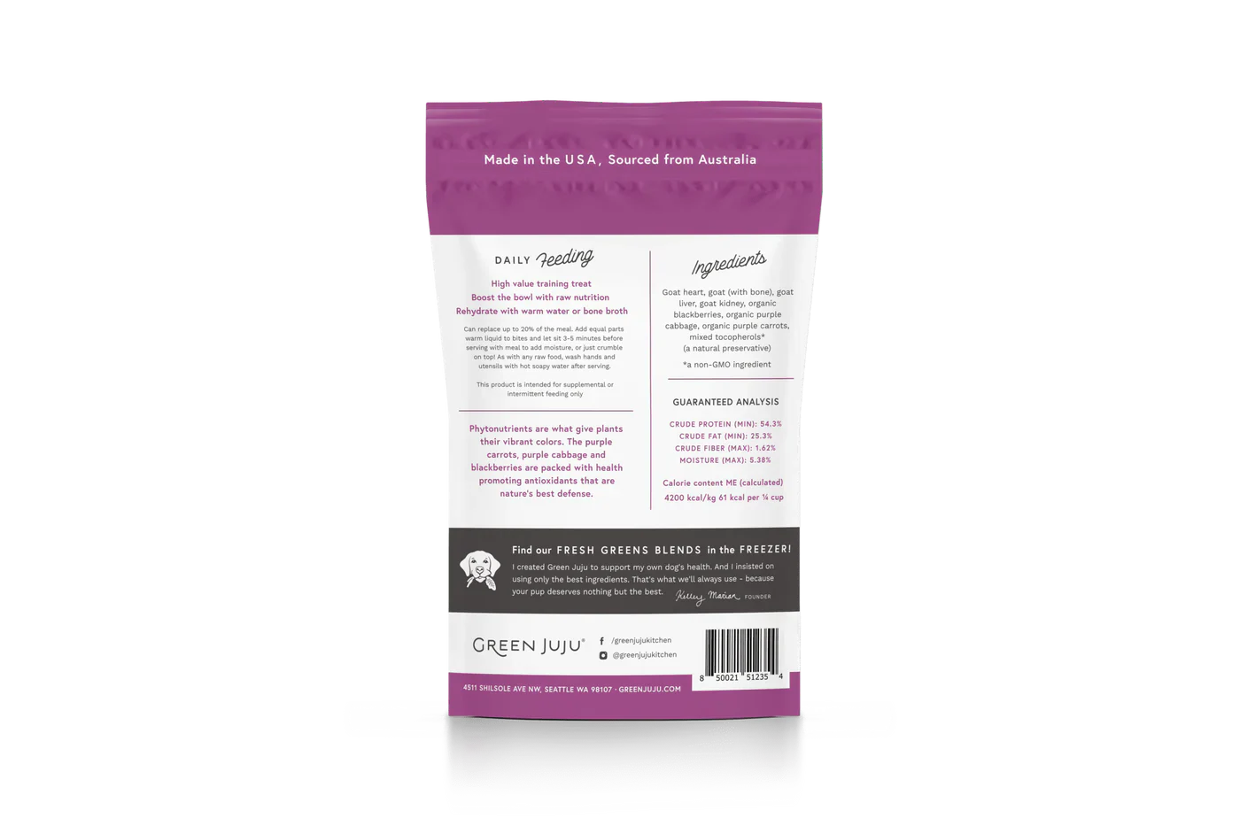 Green Juju Freeze Dried Goat Purple Whole Food Bites (3OZ)