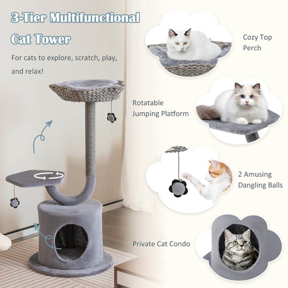 Purrfect Pet Kingdom Indoor Cat Climbing Furniture Tower Purrfect Pet Kingdom