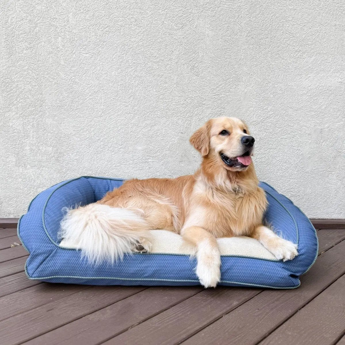 Dog Bed Bolster Checkered Wave GreenDog ๐๏ธ - Purrfect Pet Kingdom