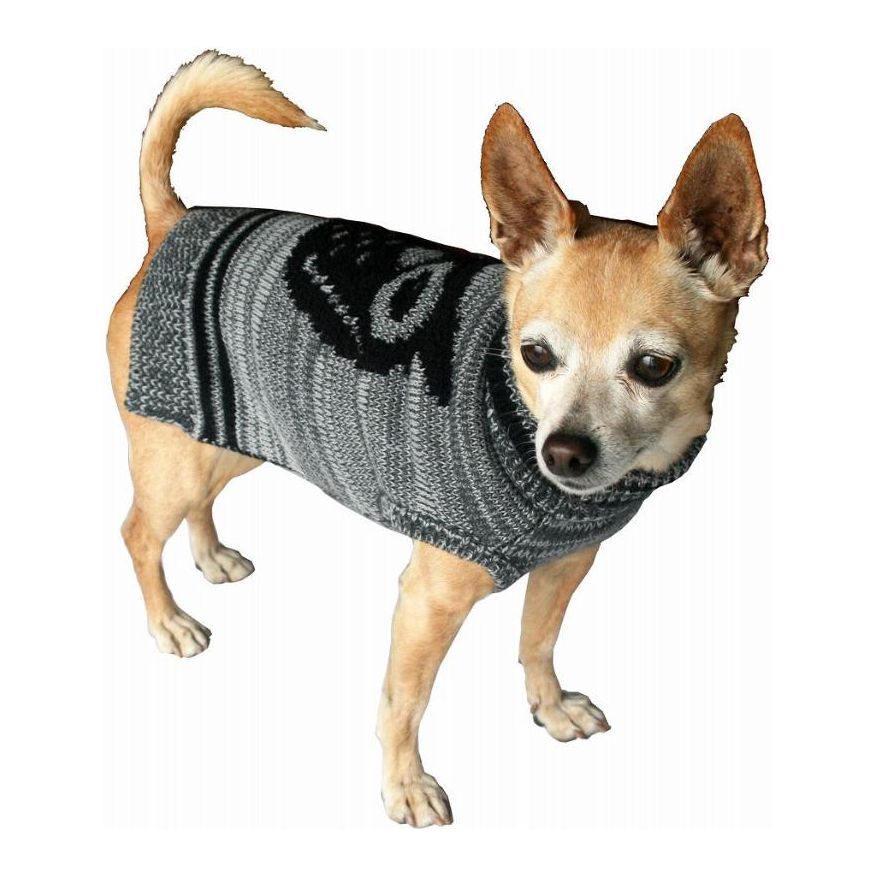 Growl Owl Grey Turtleneck Dog Sweater