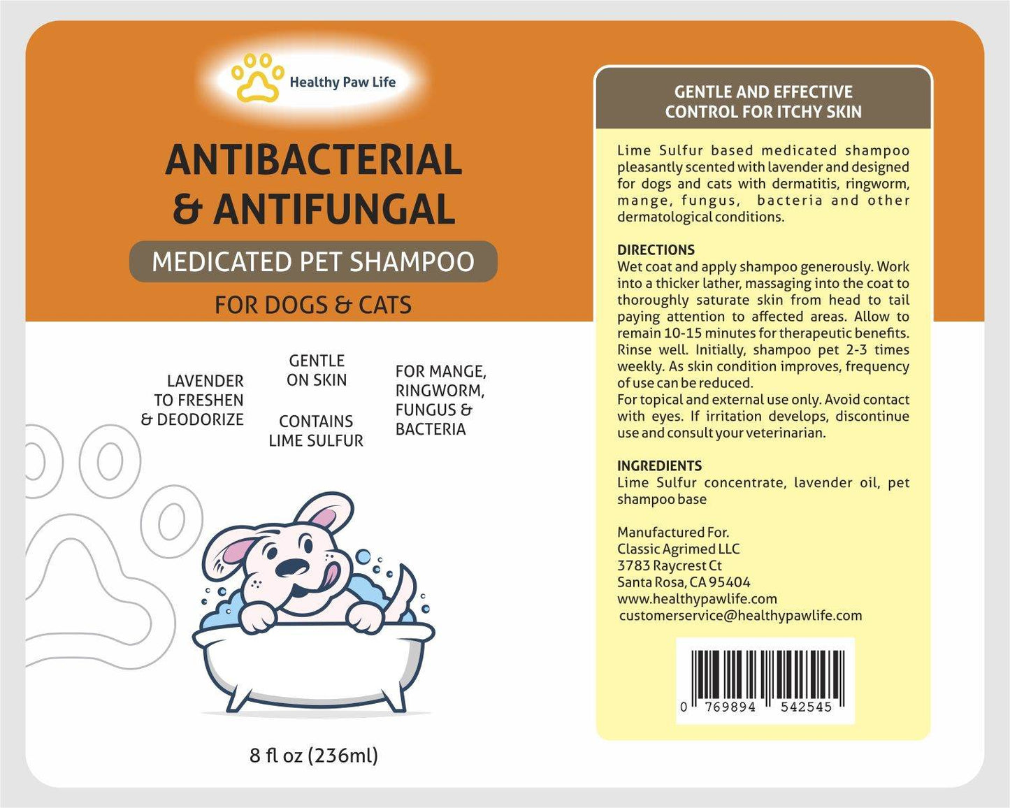Lime sulfur pet shampoo antibacterial and antifungal medicated shampoo for dogs and cats by Purrfect Pet Kingdom