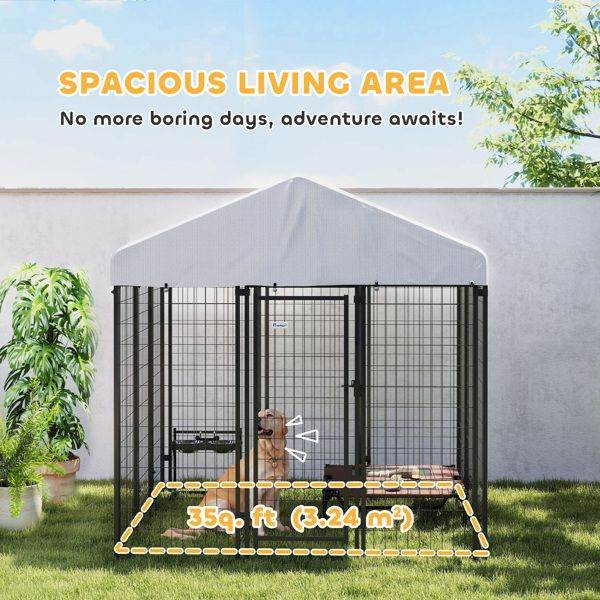 Purrfect Pet Kingdom Heavy Duty Pet Kennel with Roof Purrfect Pet Kingdom