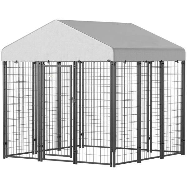 Purrfect Pet Kingdom Heavy Duty Pet Kennel with Roof as picture Purrfect Pet Kingdom