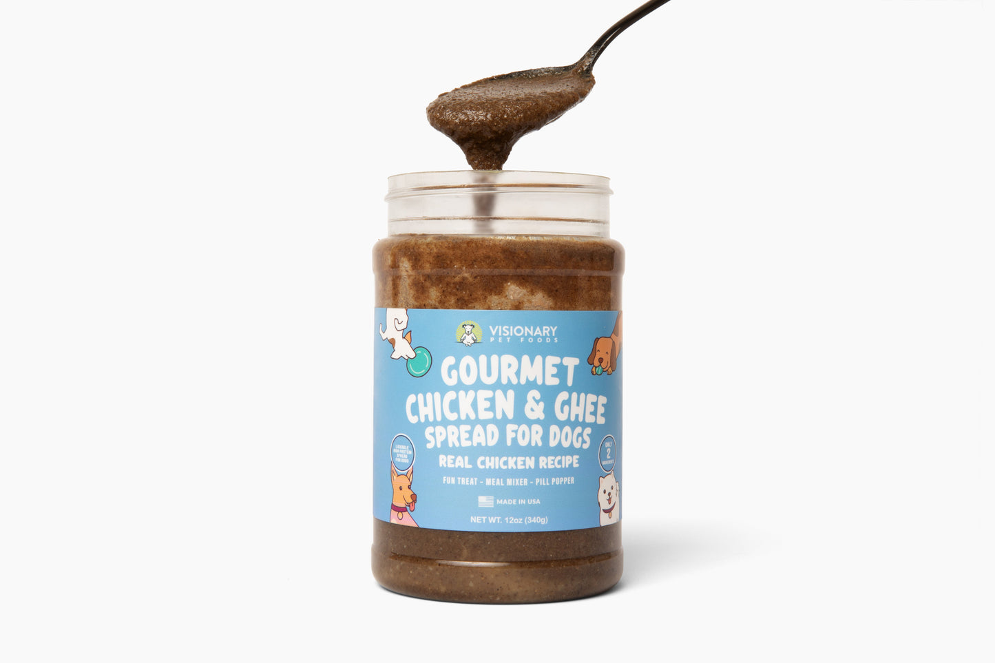 Chicken and Ghee Meat Spread | NEW 12oz Jar - Dog Treat - Visionary Pet Foods