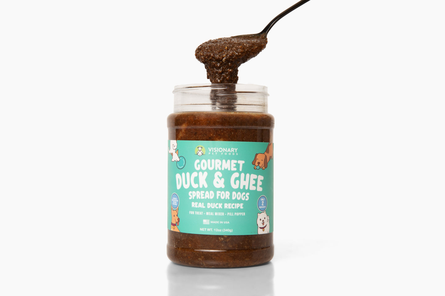 Duck and Ghee Meat Spread | NEW 12oz Jar - Dog Treat - Visionary Pet Foods