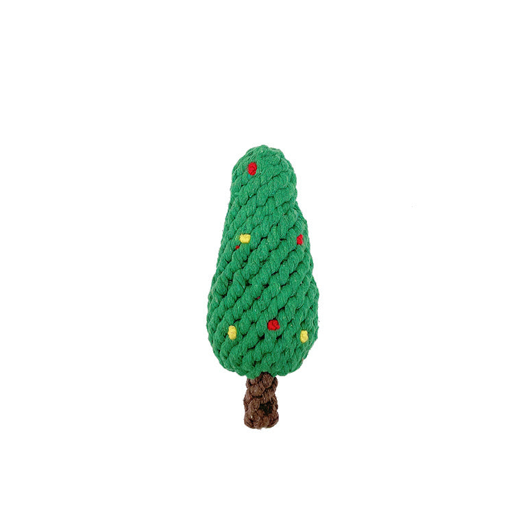 Holiday pet gifts for dogs: festive plush Christmas tree toy with colorful decorations