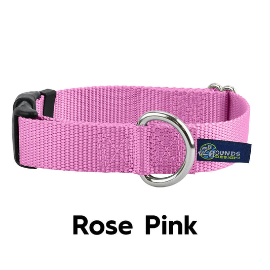 Hot Dog Collars - 5/8″ and 1″ Rose Pink Nylon Dog Collar - cpb_hybrid