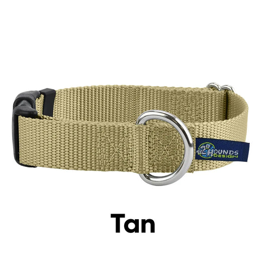 Hot Dog Collars - 5/8″ and 1″ Tan Nylon Dog Collar - cpb_hybrid