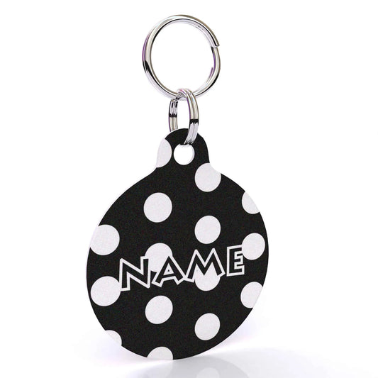 Hot Dog Collars - Black Polka Dot HD Dog ID Tag - cpb_hybrid