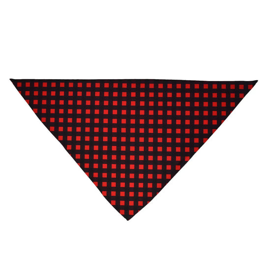 Hot Dog Collars - Buffalo Plaid Red Dog Bandana