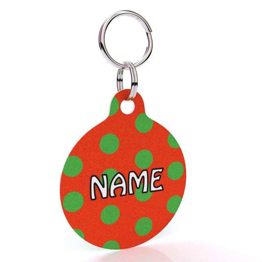 Hot Dog Collars - Christmas Polka Dot HD Dog ID Tag - cpb_hybrid
