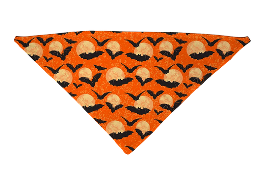 Hot Dog Collars - Moon Orange with Bats Dog Bandana