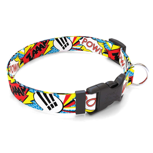 Hot Dog Collars - Personalized Comic Print Dog Collar - cpb_hybrid