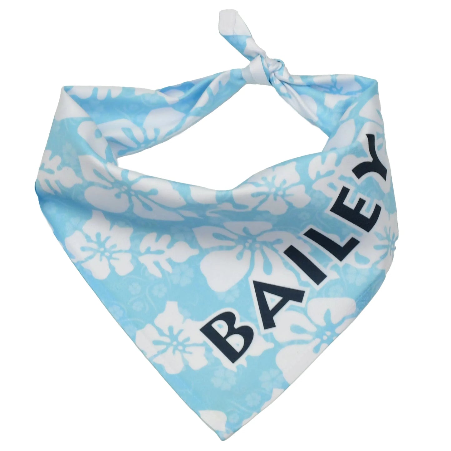 Hot Dog Collars - Personalized Island Floral Blue Dog Bandana - Dog Bandana