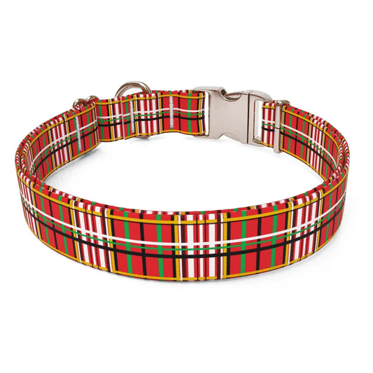 Hot Dog Collars - Personalized Tartan Plaid Red Dog Collar - cpb_hybrid