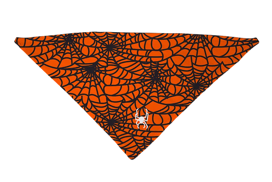 Hot Dog Collars - Spider Web Orange Dog Bandana