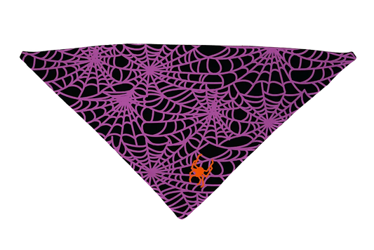 Hot Dog Collars - Spider Web Purple Dog Bandana