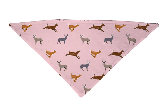Hot Dog Collars - Wild Deer Pink Dog Bandana