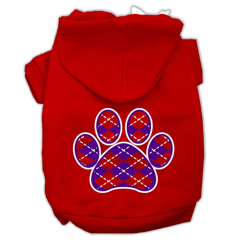 Dog Hoodie Purple Argyle Paw for Royal Style and Ease for