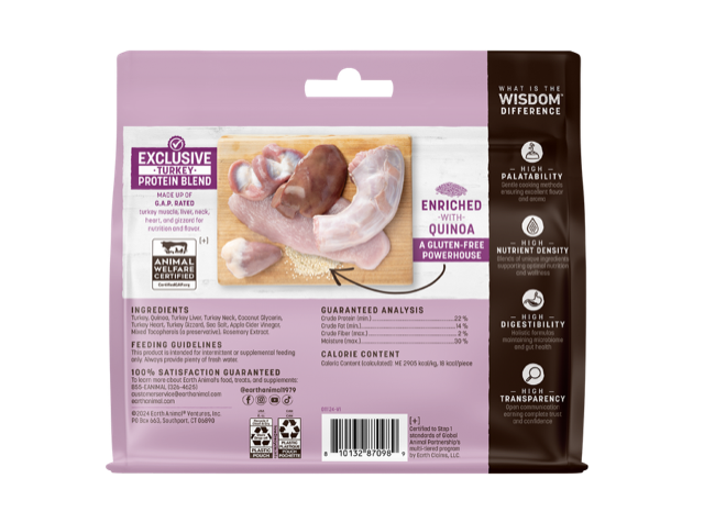 Earth Animal Wisdom Air Dried Turkey Jerky Dog Treats (4oz) - Earth Animal Dog Treats - The Family Pet