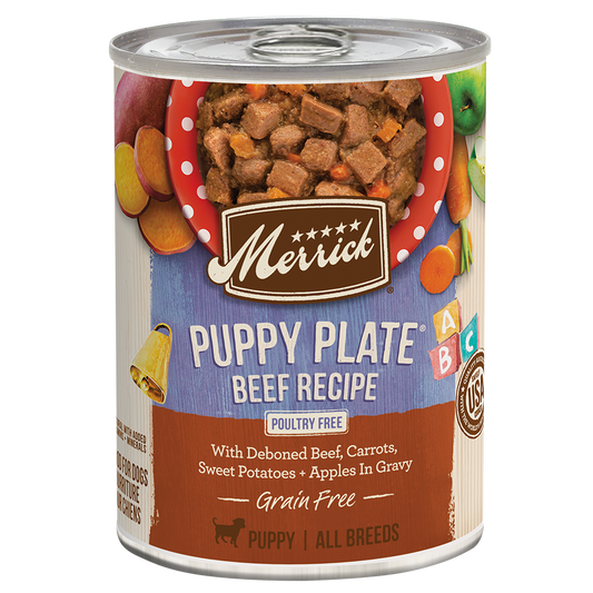Merrick Grain Free Puppy Plate Beef Wet Dog Food (12.7oz) - Merrick Wet Dog Food - The Family Pet