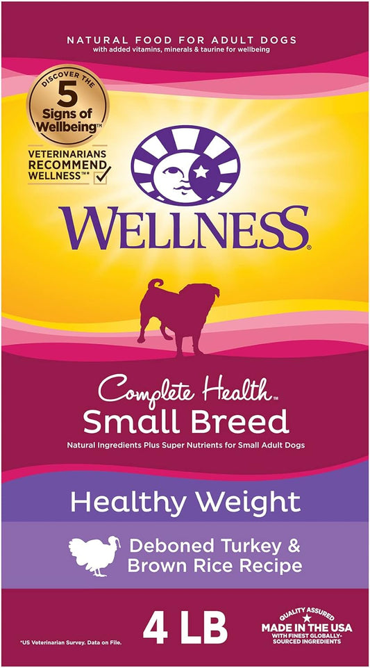 Wellness Complete Health Adult Small Breed Healthy Weight Turkey and Brown Rice Dog Food - Dry Dog Food - The Family Pet