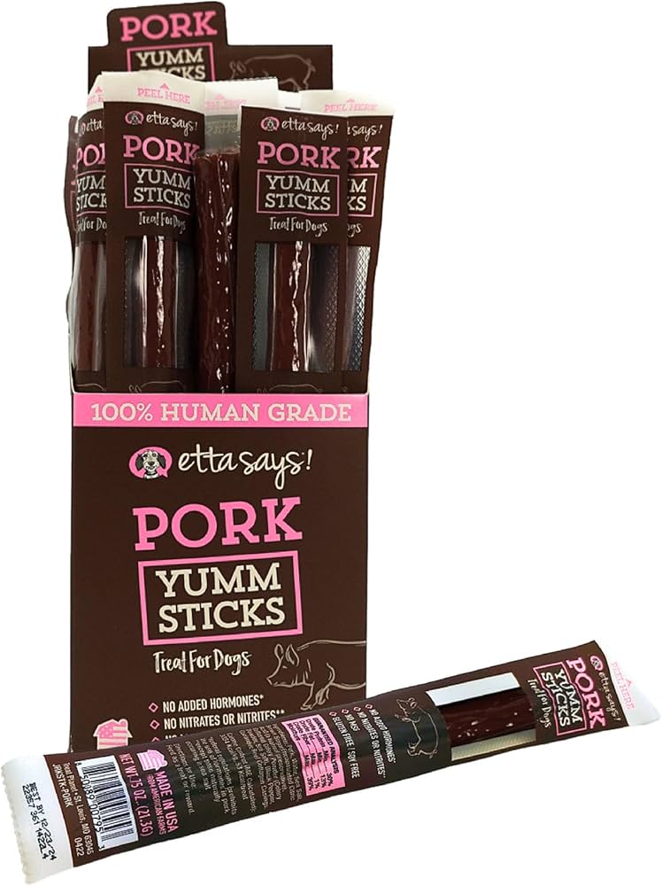 Dog Treats Pork Sausage Stick 0.75oz Etta Says Human Grade ๐ญ