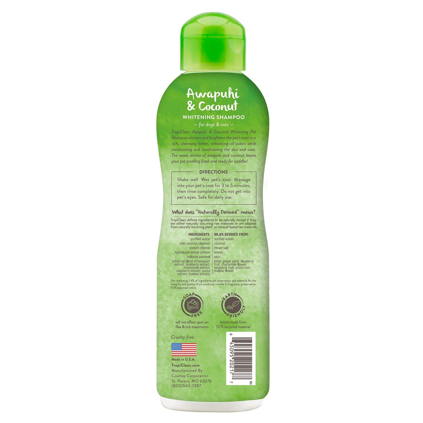 Tropiclean Awapuhi and Coconut Whitening Dog Shampoo (20oz)