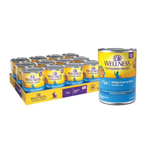 Wellness Complete Health Adult Chicken and Herring Pate Wet Cat Food (5.5oz) - Wet Cat Food - The Family Pet