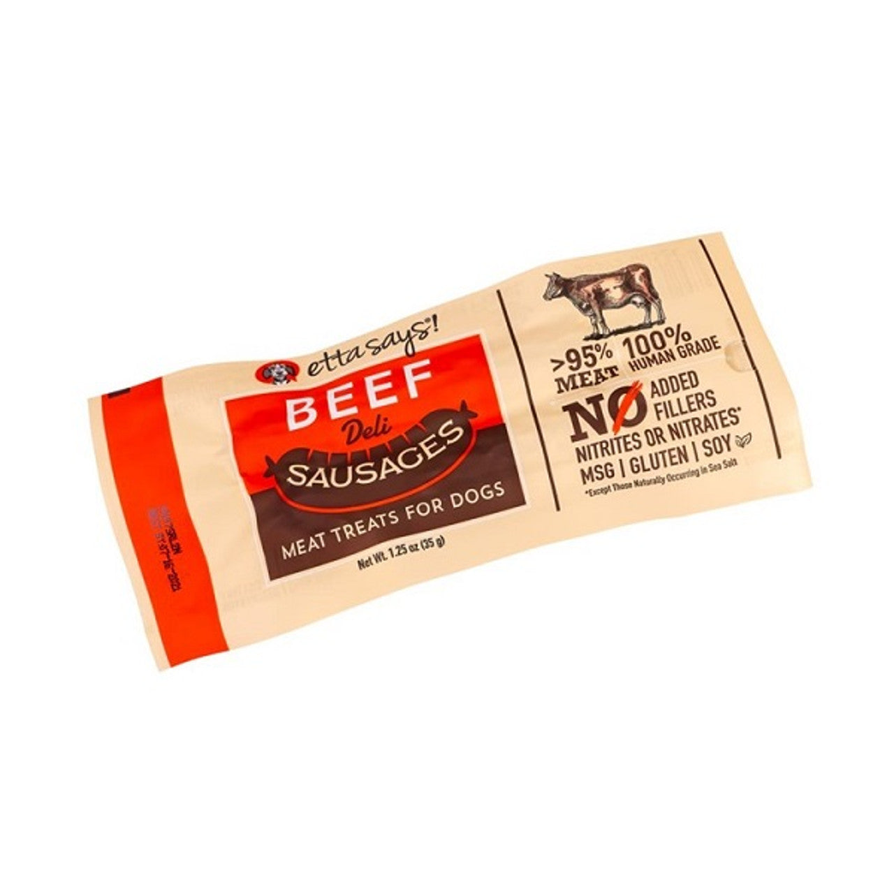 Dog Treats Beef Sausage Link Human Grade 1.25oz Etta Says ๐ญ