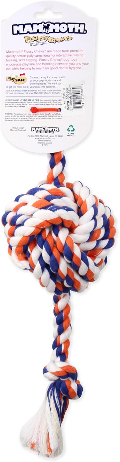 Dog Toy Mammoth Flossy Monkey Fist Ball Rope ⚽