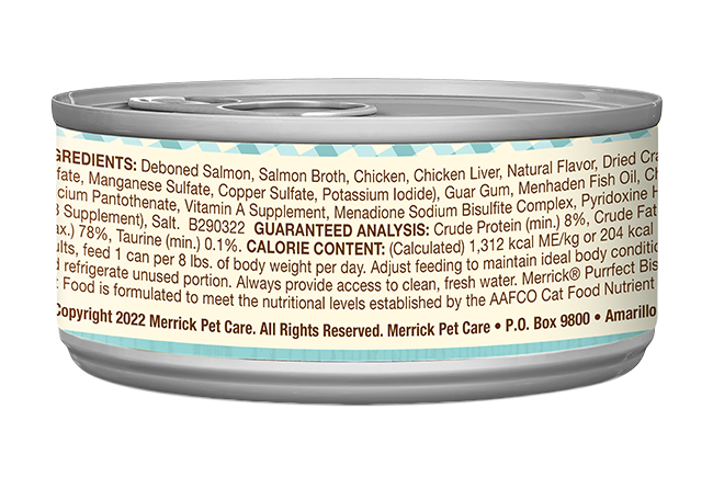 Merrick Purrfect Bistro Grain Free Adult Salmon Pate Cat Food (3oz) - Merrick Wet Cat Food - The Family Pet