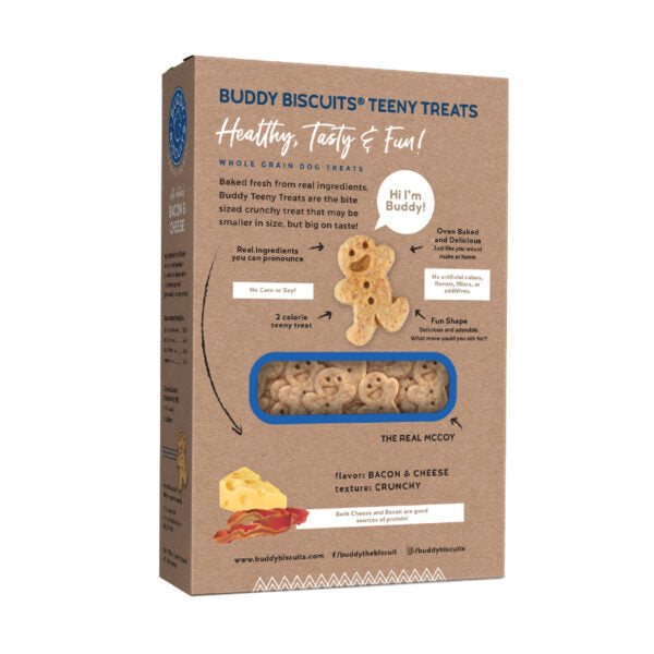 Buddy Biscuits Crunchy Teeny Treats Bacon and Cheese (8oz) - Dog Biscuits - The Family Pet