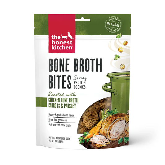 Honest Kitchen Bone Broth Bites Chicken and Carrot Dog Treats (8oz) - Honest Kitchen Dog Treats - The Family Pet