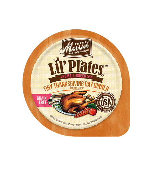 Merrick Lil' Plates Grain Free Tiny Thanksgiving Dinner Wet Dog Food (3.5oz) - Wet Dog Food - The Family Pet