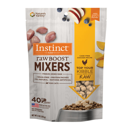 Instinct All Life Stages Raw Boost Freeze Dried Chicken Cat Food Mixers (6oz) - Cat Food Topper - The Family Pet