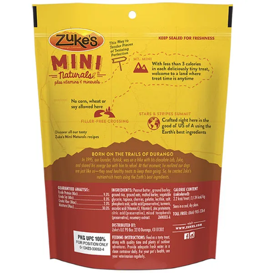 Zuke's Adult Mini Naturals Peanut Butter and Oats Dog Treats at Purrfect Pet Kingdom