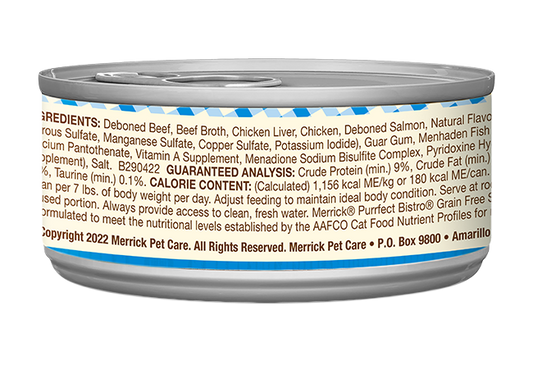 Merrick Purrfect Bistro Grain Free Adult Surf and Turf Pate Cat Food - Wet Cat Food - The Family Pet