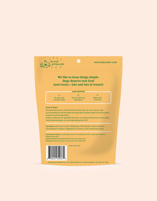 Bocces Soft and Chewy Pumpk'n Spice Dog Treats (6oz) - Bocce's Dog Treats - The Family Pet