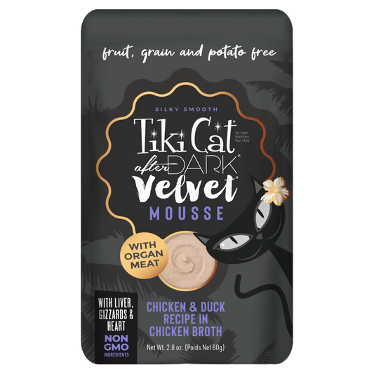 Tikicat Adult After Dark Velvet Mousse Chicken and Duck (2.8oz) - Tikicat Wet Cat Food - The Family Pet
