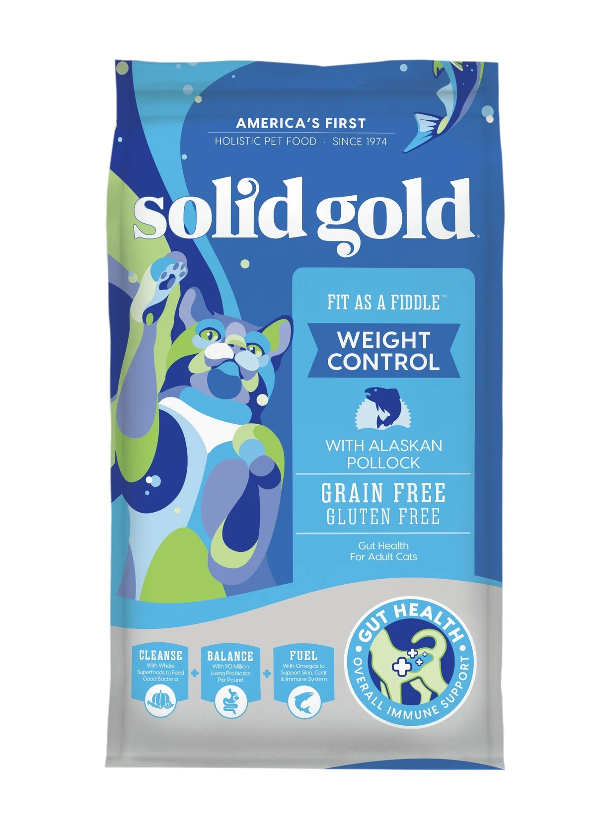 Solid Gold Adult Grain Free Fit as a Fiddle Alaskan Pollack Cat Food (3lb) - Dry Cat Food - The Family Pet