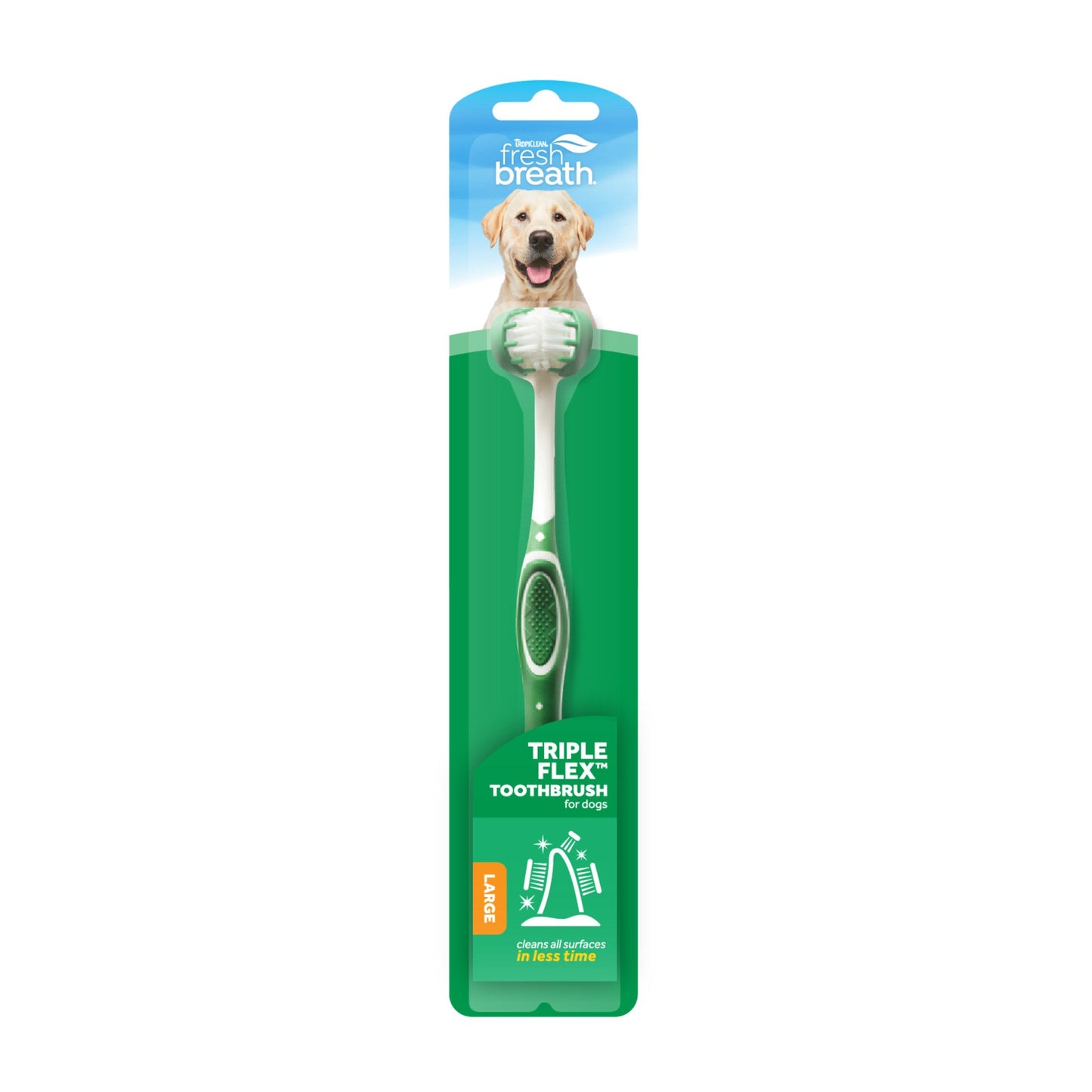 Tropiclean Triple Flex Dog Toothbrush - Dog Toothbrush - The Family Pet