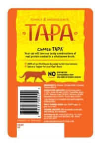Cat Food Topper Chicken Pumpkin 1.76oz Tapa Grain Free ๐ฑ
